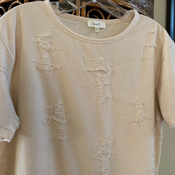 Love J Distressed Tee Shirt Ladies - Picture 2 of 2